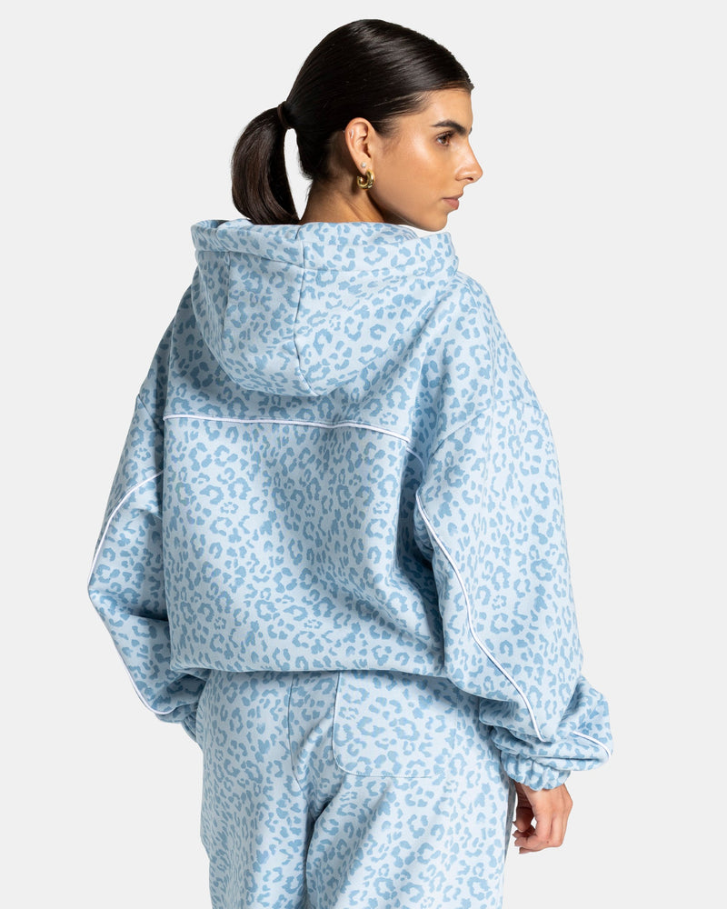 Contrastline Hooded Sweater "Leo Babyblau"