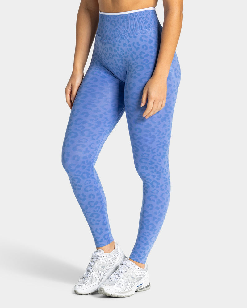 Contrastline Sculpt Scrunch Leggings "Leo Azure"