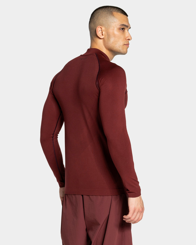 Workout Seamless Half Zip Longsleeve "Merlot"