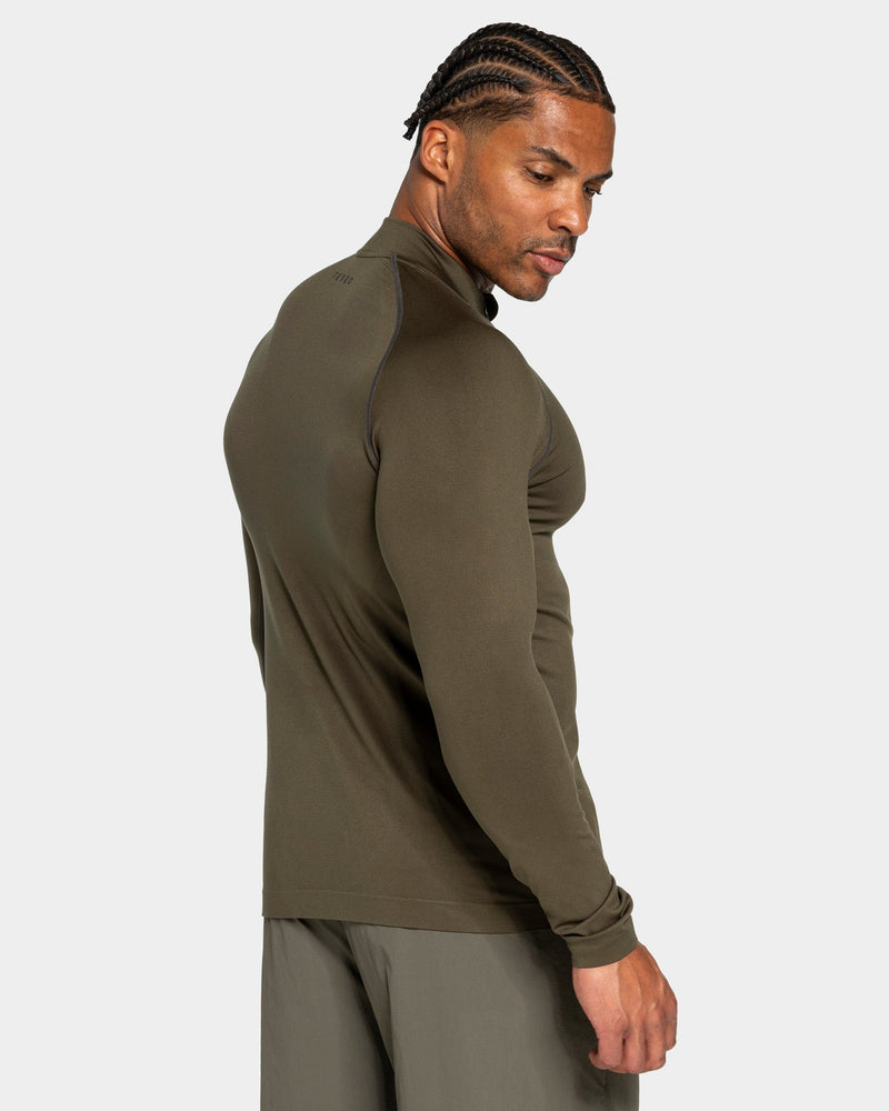 Workout Seamless Half Zip Longsleeve "Olive"