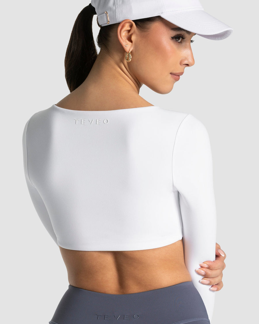 Allrounder Cropped Longsleeve "Weiß"