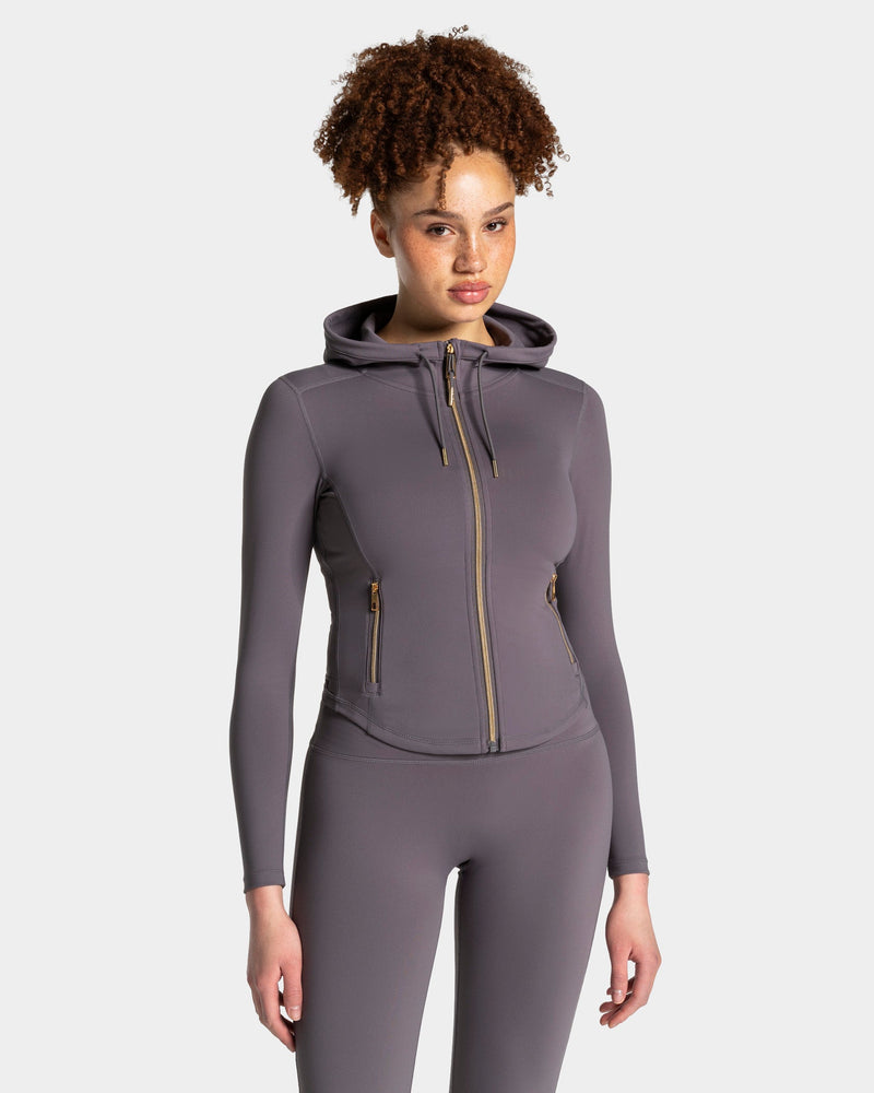 Allrounder Shaping Hooded Zip Jacke "Graphit - Gold"