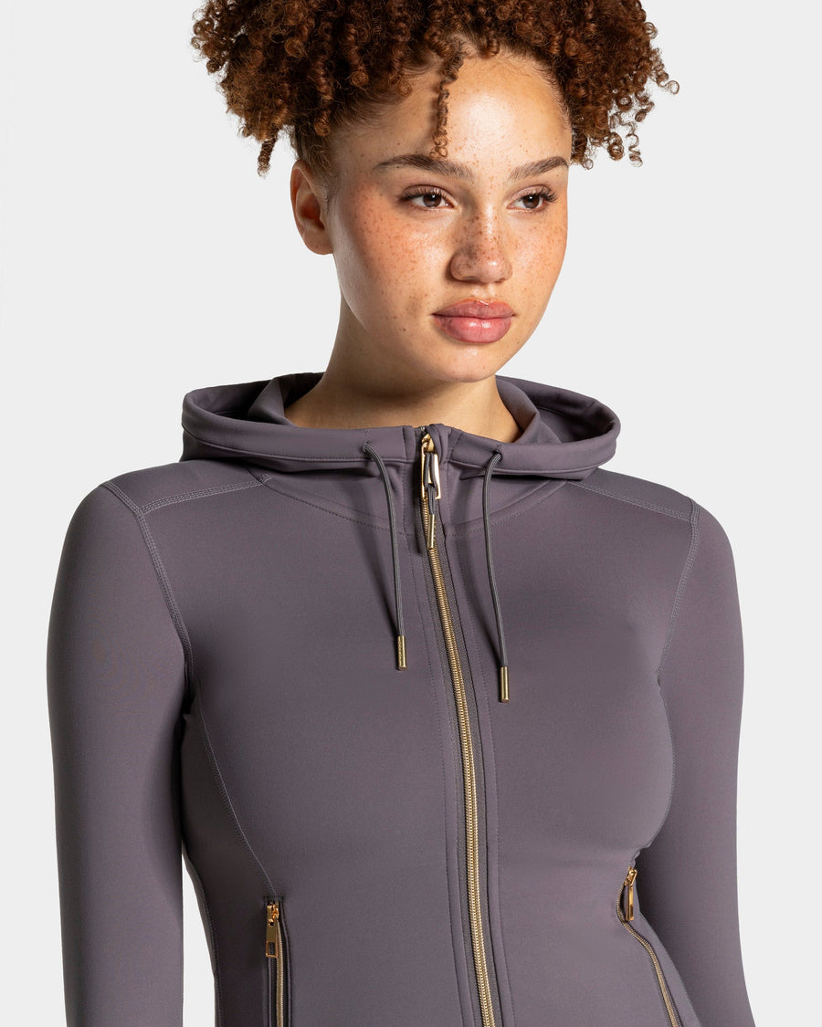 Allrounder Shaping Hooded Zip Jacke "Graphit - Gold"