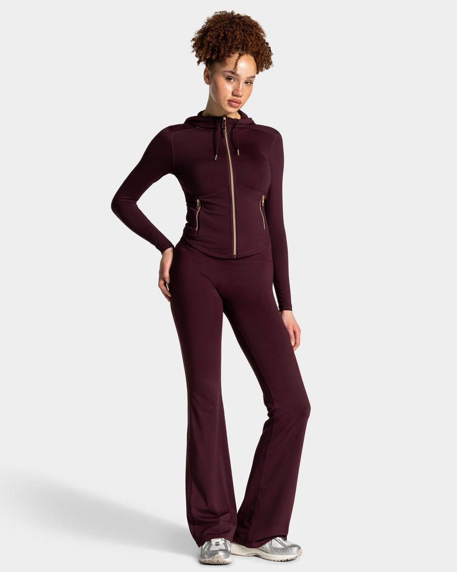 Allrounder Shaping Hooded Zip Jacke "Merlot - Gold"