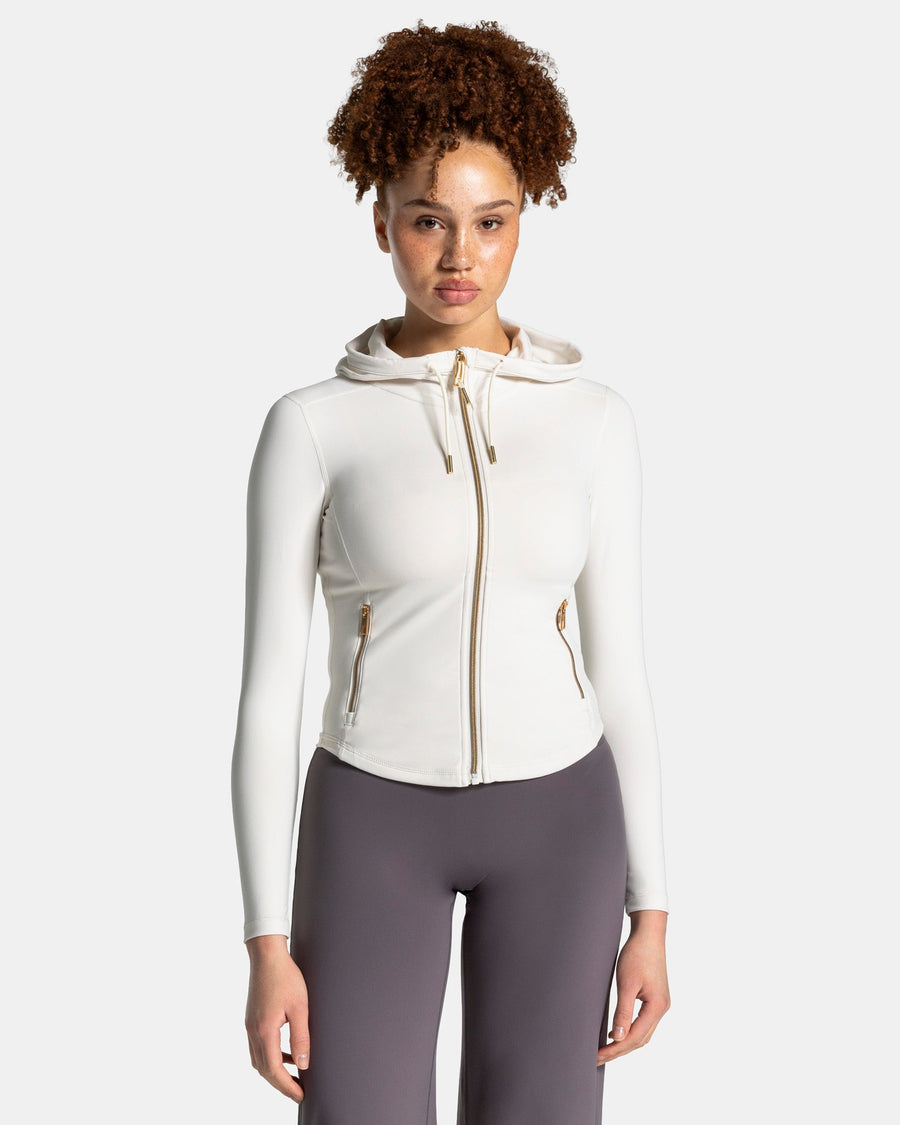 Allrounder Shaping Hooded Zip Jacke "Off White - Gold"