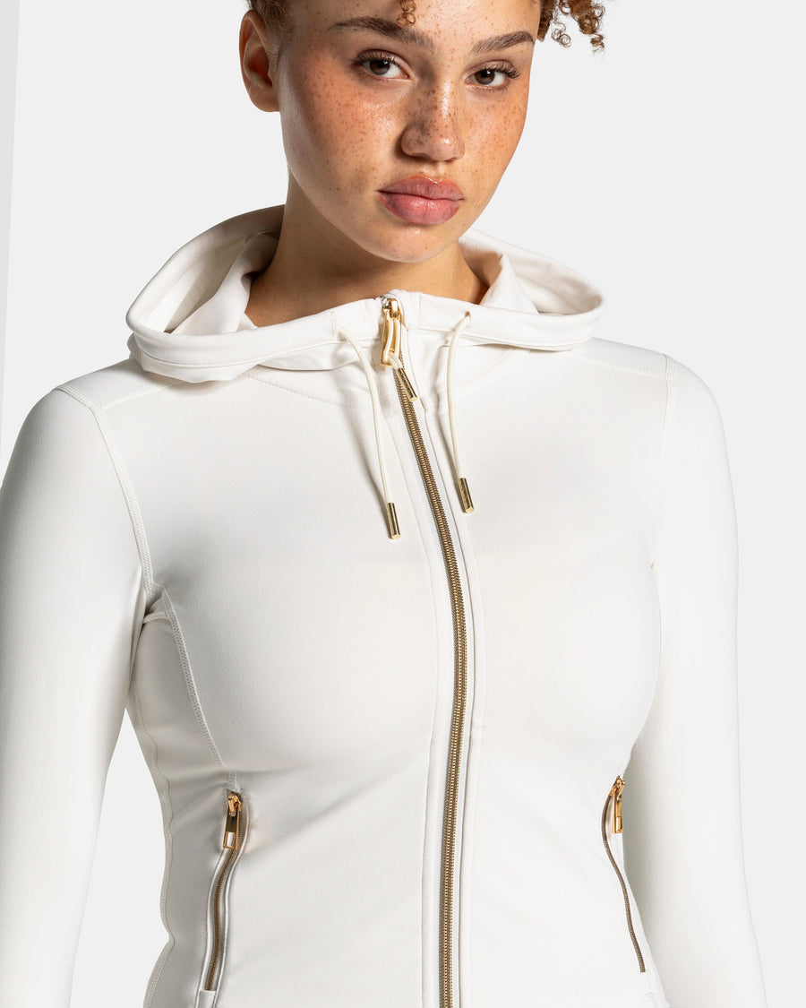 Allrounder Shaping Hooded Zip Jacke "Off White - Gold"