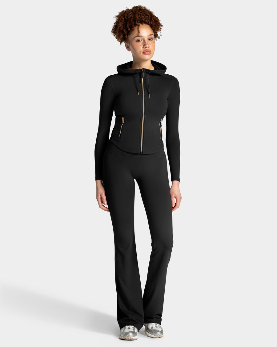 Allrounder Shaping Hooded Zip Jacke "Schwarz - Gold"
