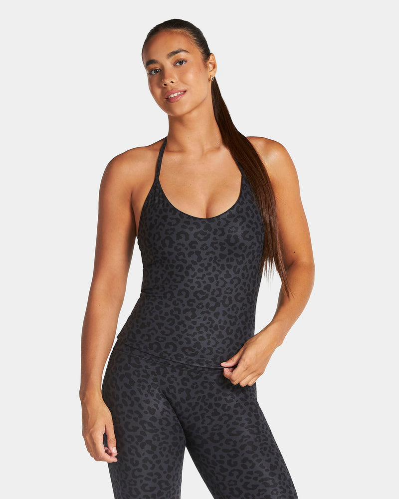 Allrounder Neckholder Cami Top "Leo Schwarz"