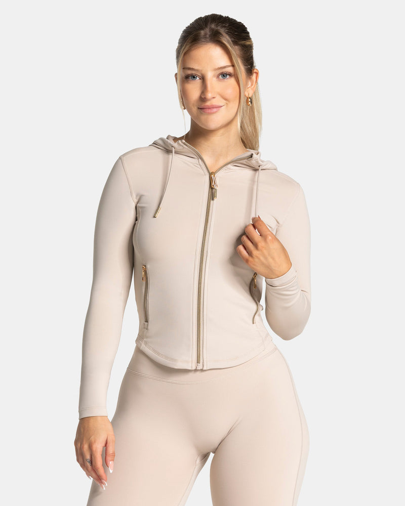 Allrounder Shaping Hooded Zip Jacke "Cream - Gold"