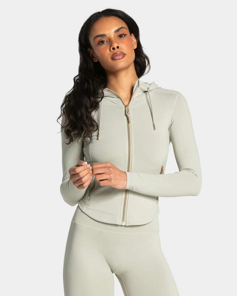 Allrounder Shaping Hooded Zip Jacke "Pistachio - Gold"