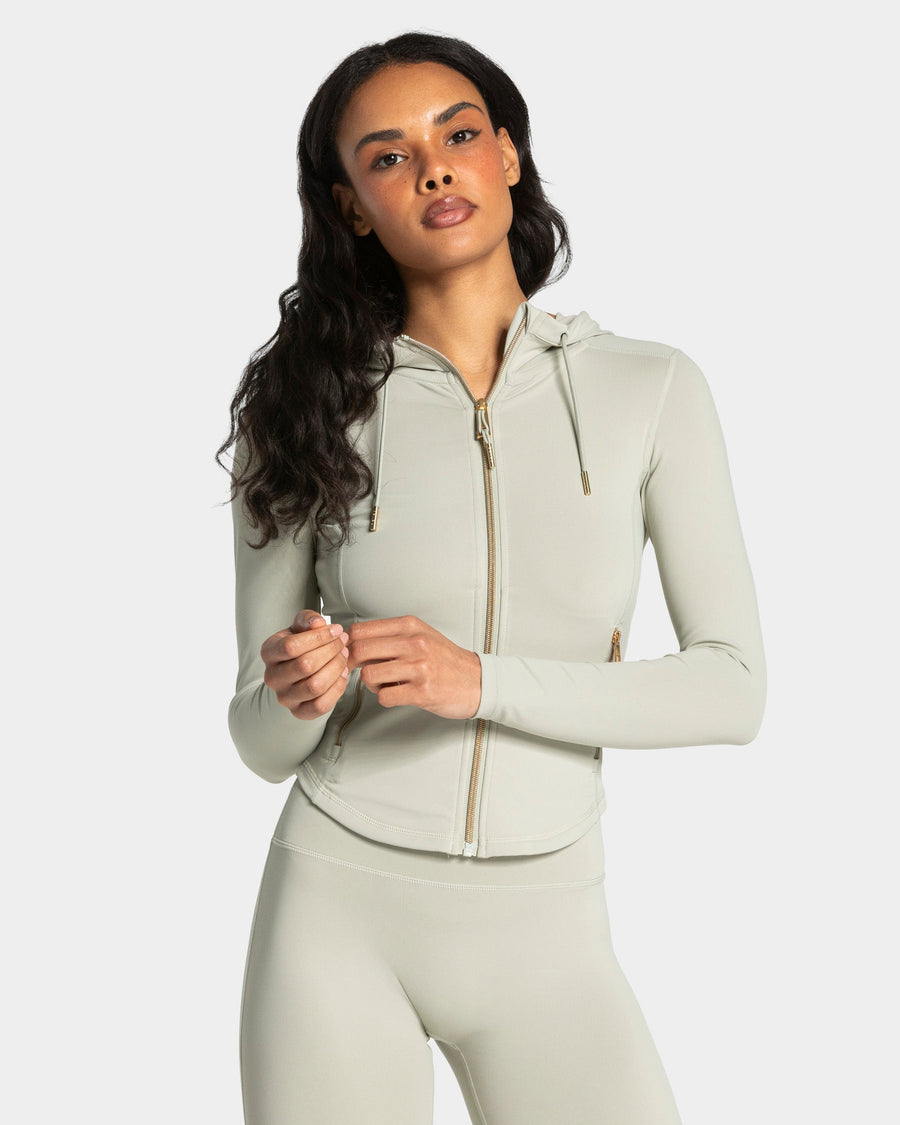 Allrounder Shaping Hooded Zip Jacke "Pistachio - Gold"