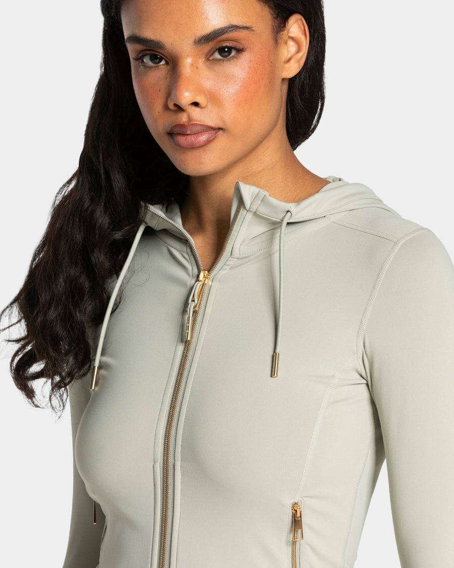 Allrounder Shaping Hooded Zip Jacke "Pistachio - Gold"