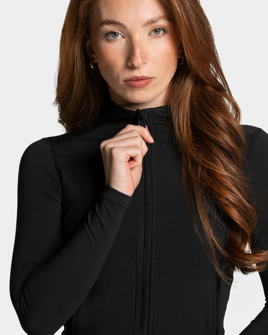 Allrounder Shaping Zip Jacke "Schwarz"