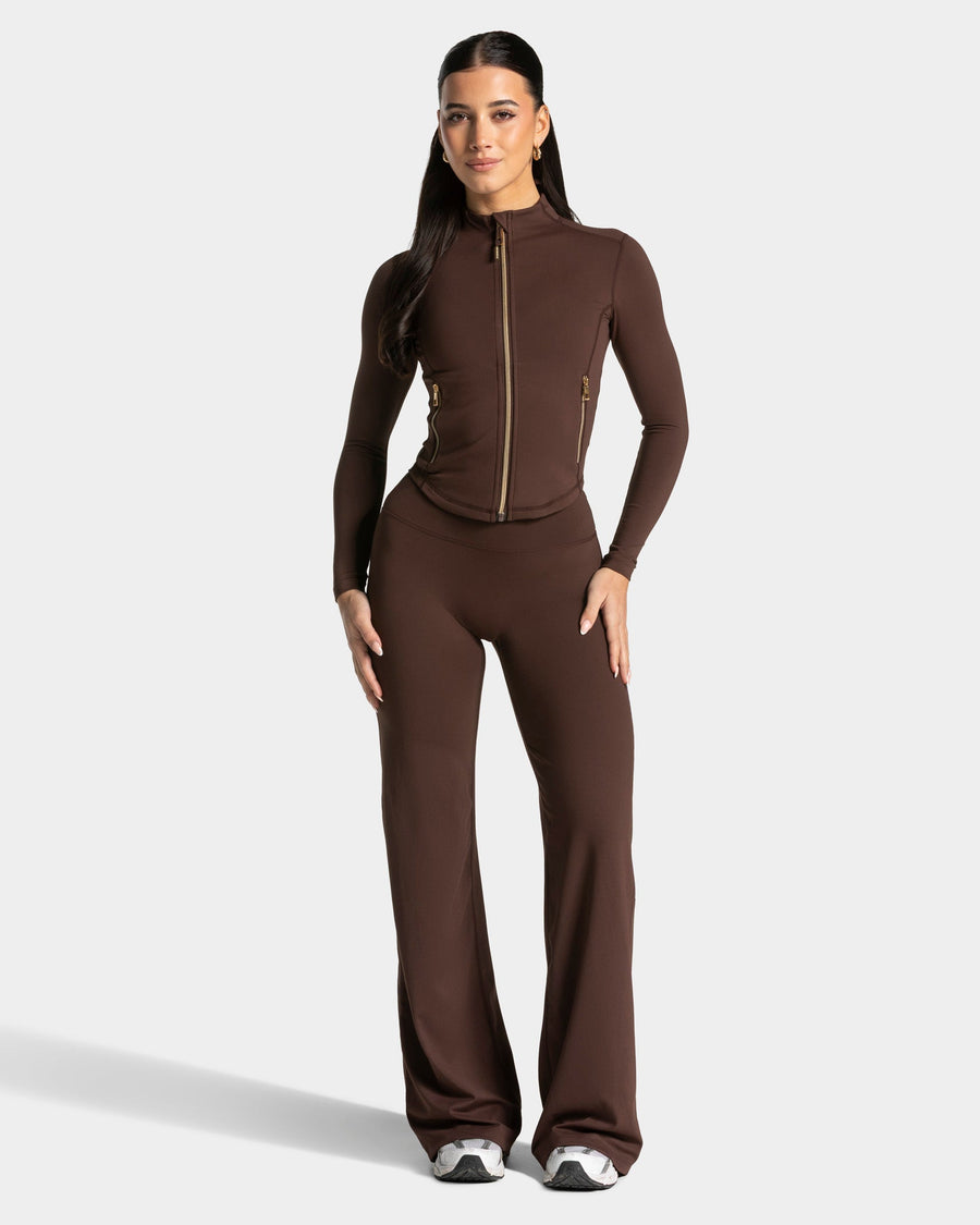 Allrounder Shaping Zip Jacke "Espresso - Gold"
