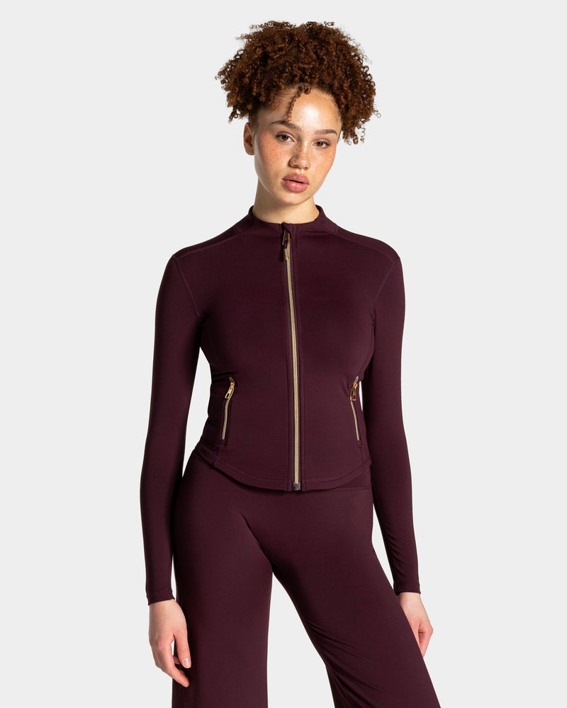 Allrounder Shaping Zip Jacke "Merlot - Gold"