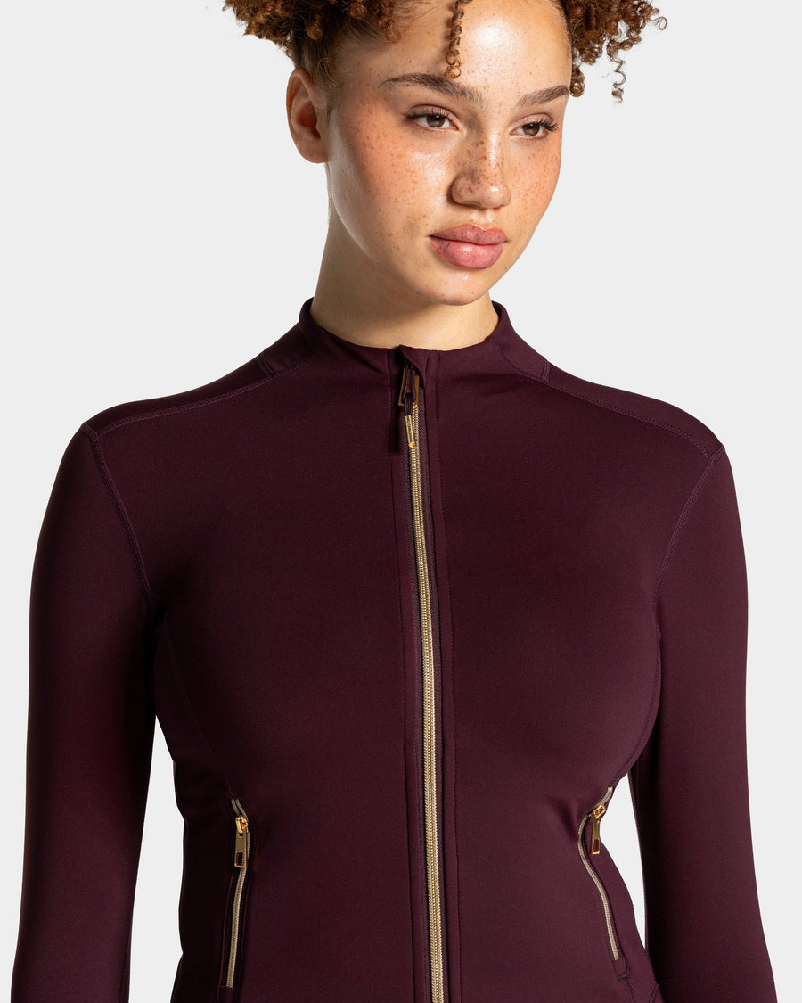 Allrounder Shaping Zip Jacke "Merlot - Gold"