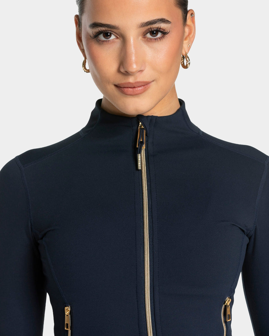 Allrounder Shaping Zip Jacke "Midnight - Gold"
