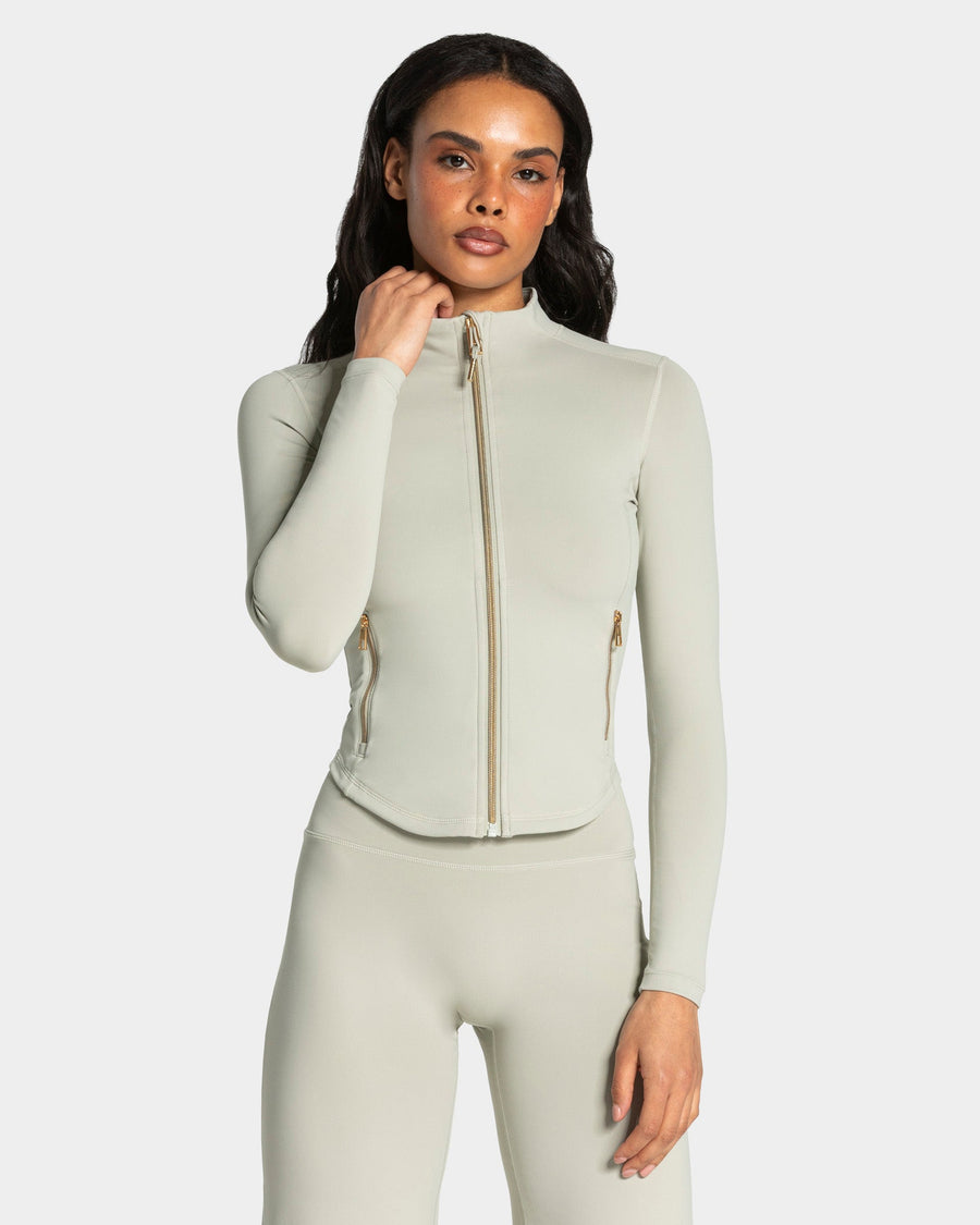 Allrounder Shaping Zip Jacke "Pistachio - Gold"