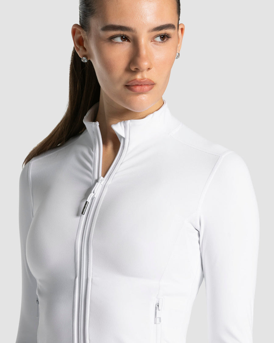 Allrounder Shaping Zip Jacke "Weiß"