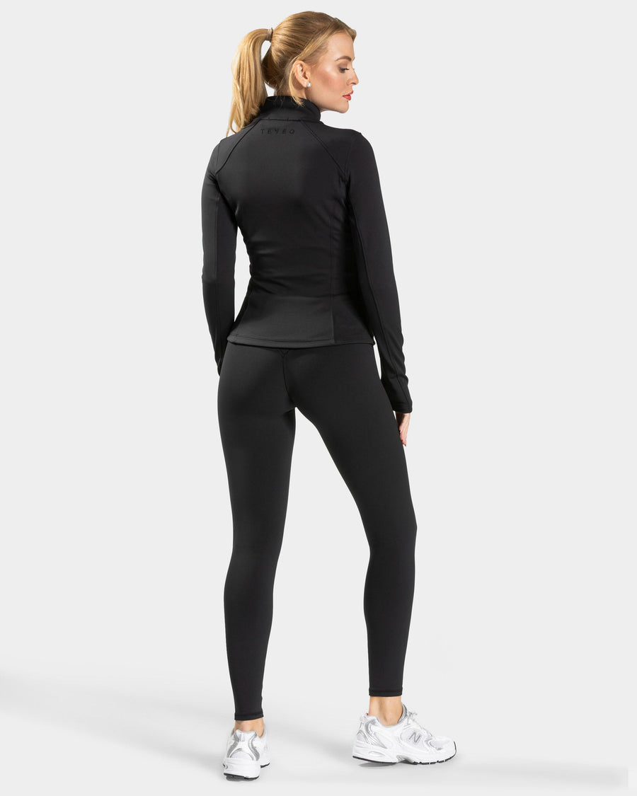 Allrounder Shaping Zip Jacke Warm "Schwarz"