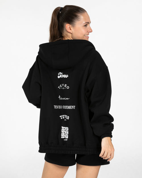 Anniversary Oversized Zip Jacke "Schwarz"