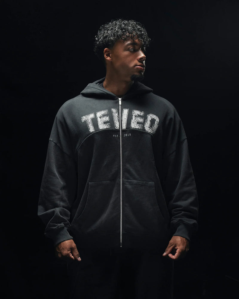 Legacy Lifting Oversized Zip Hoodie "Acid Schwarz"