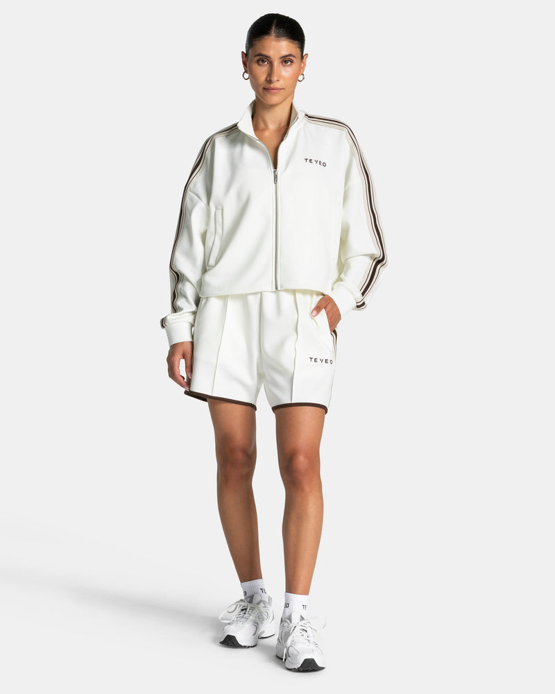 Club Cropped Zip Jacke "Off White"