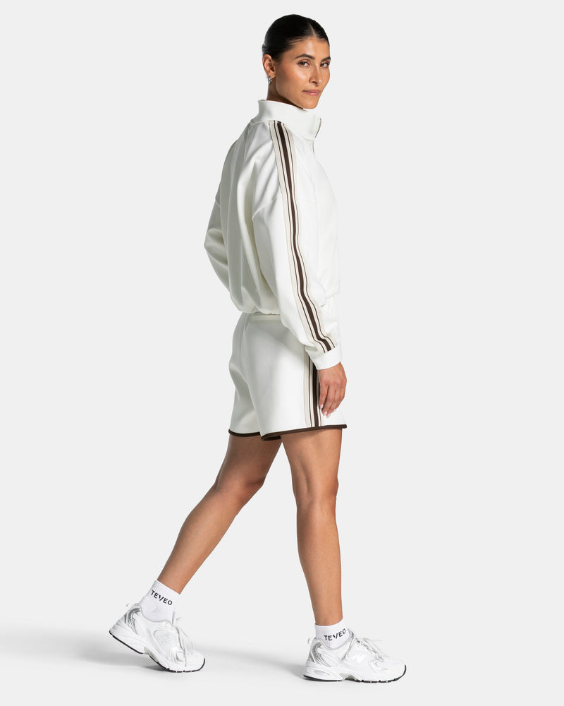 Club Cropped Zip Jacke "Off White"