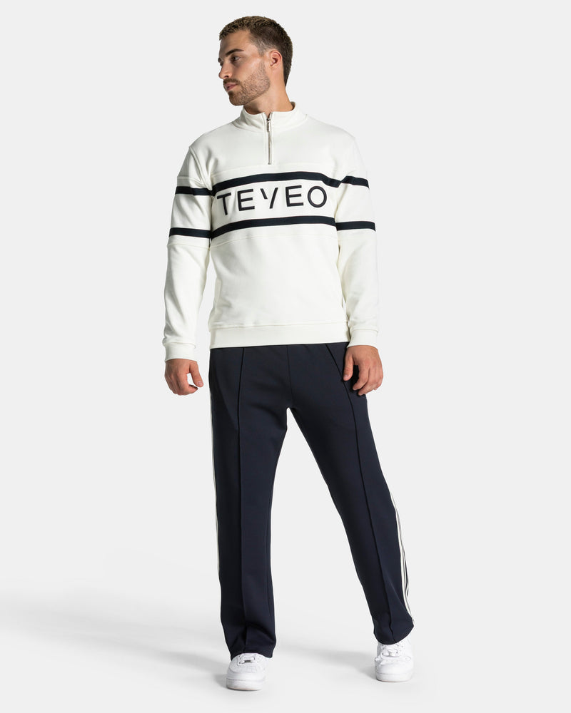 Club Half Zip Sweater "Off White - Midnight"