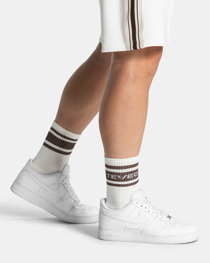 Club Socken (2er-Pack) "Off White - Espresso"
