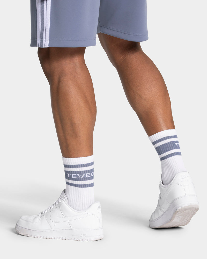 Club Socken (2er-Pack) "Weiß - Stahlblau"