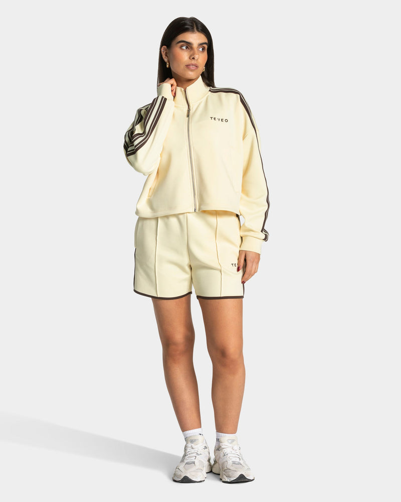 Club Cropped Zip Jacke "Butter Yellow"