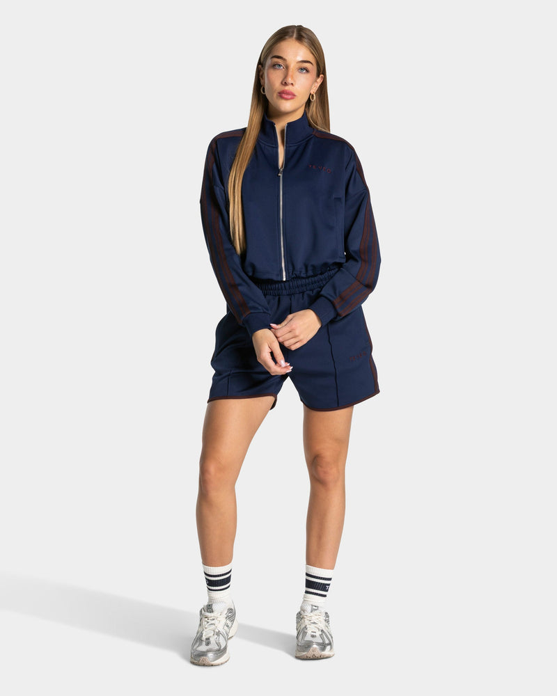 Club Cropped Zip Jacke "Dunkelblau"