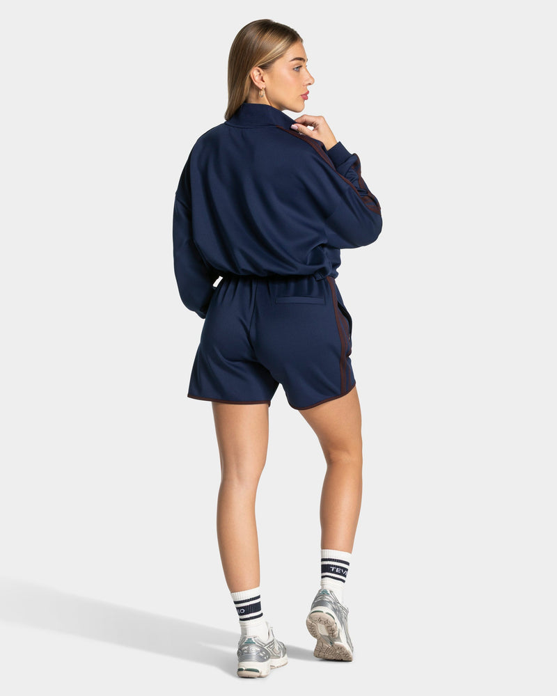 Club Cropped Zip Jacke "Dunkelblau"