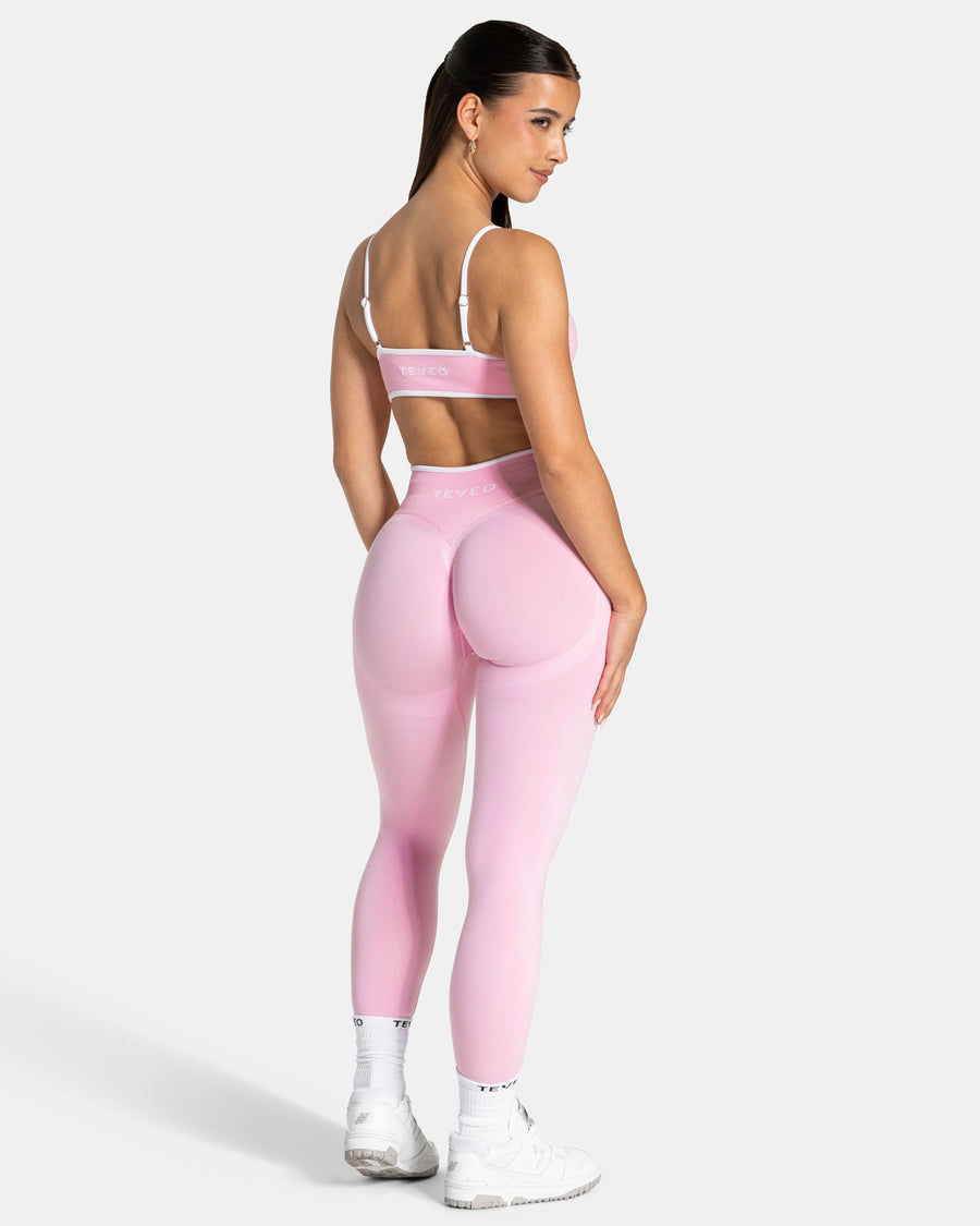 Contrastline Sculpt Scrunch Leggings "True Pink"