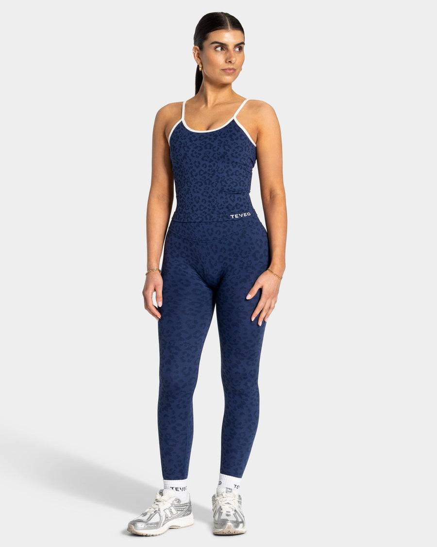Contrastline Sculpt Scrunch Leggings "Leo Dunkelblau"
