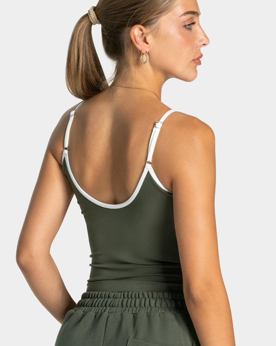 Contrastline Cami Top "Khaki"