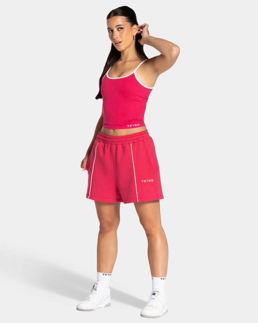 Contrastline Oversized Shorts "Berry"