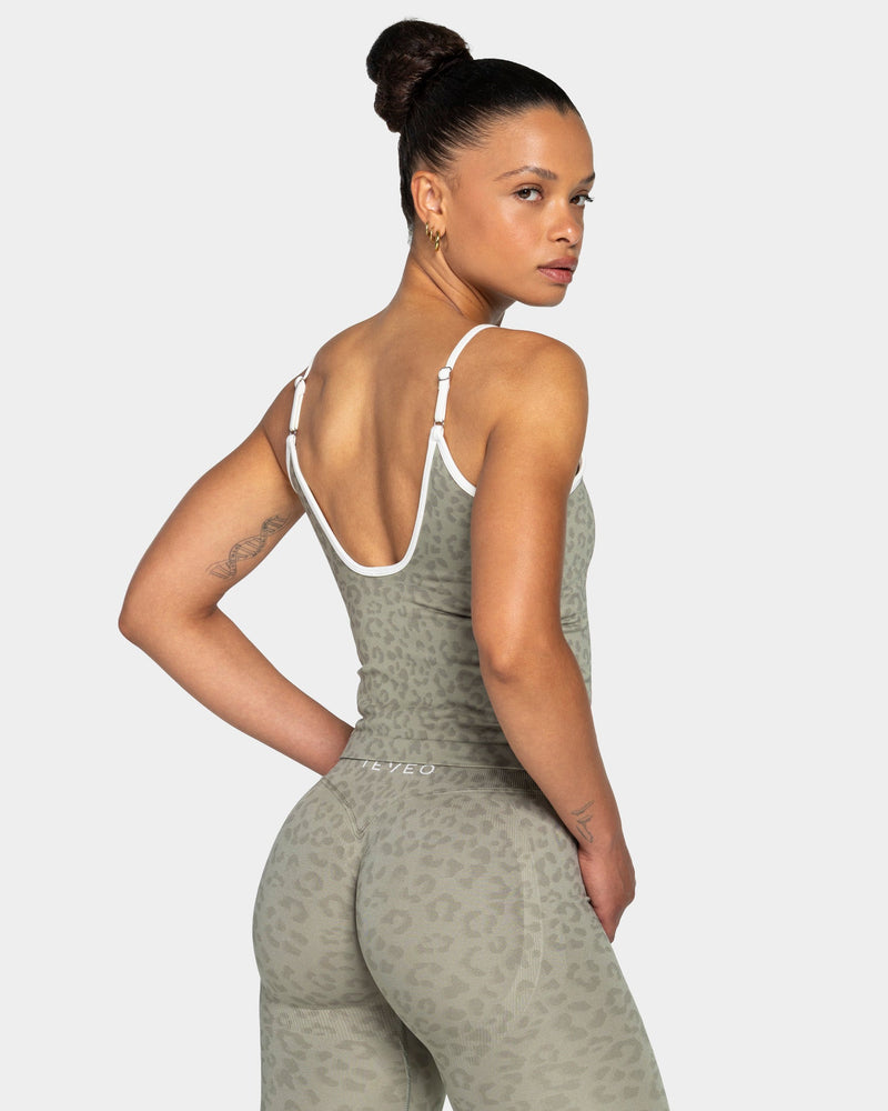 Contrastline Cami Top "Leo Khaki"