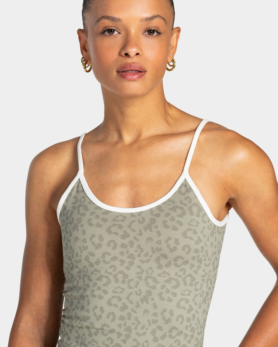 Contrastline Cami Top "Leo Khaki"