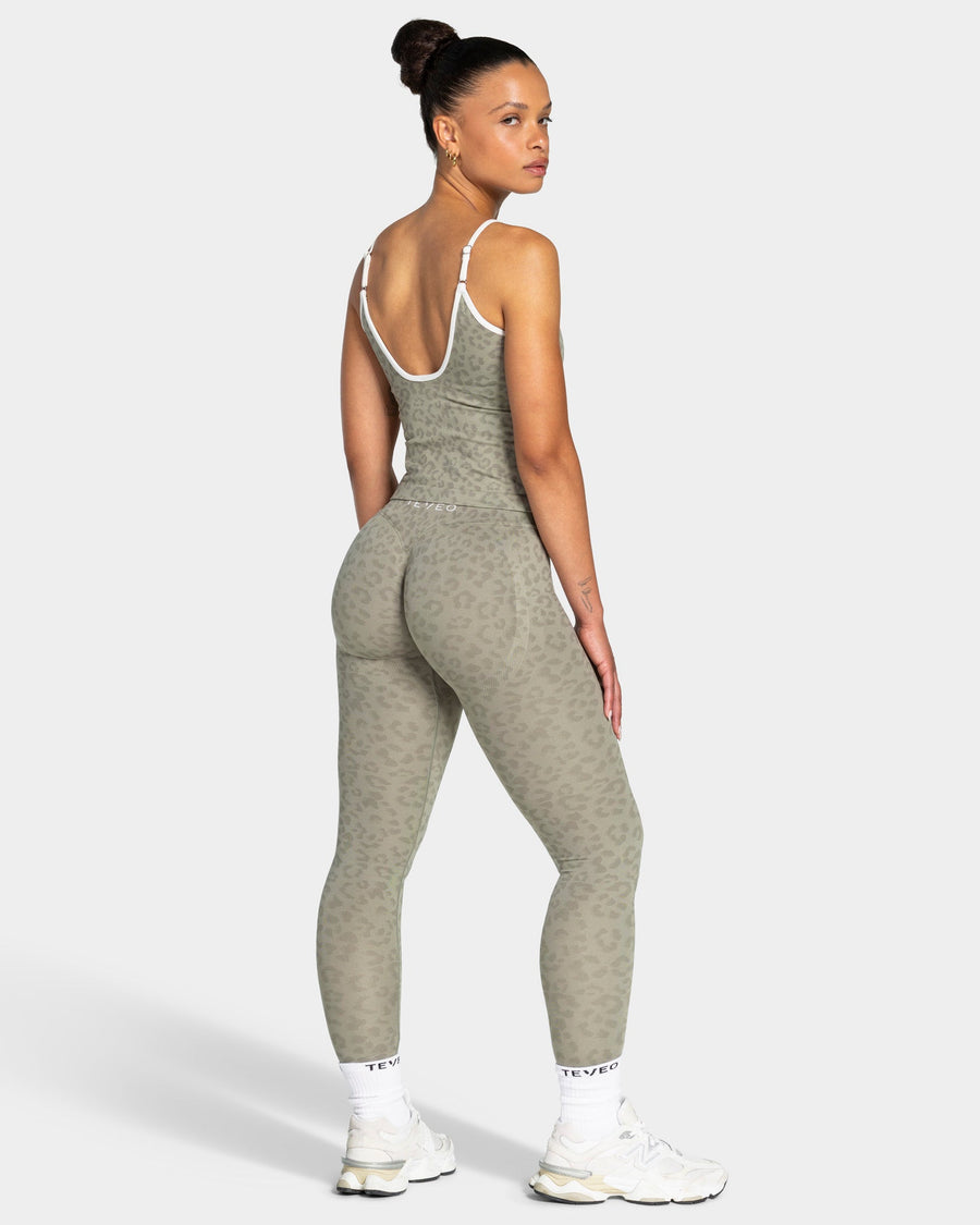 Contrastline Cami Top "Leo Khaki"