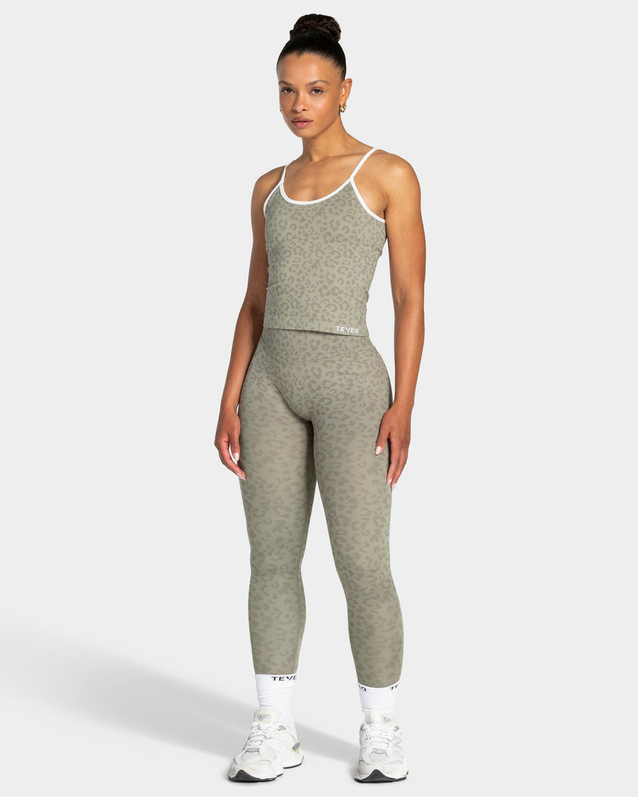 Contrastline Sculpt Scrunch Leggings "Leo Khaki"