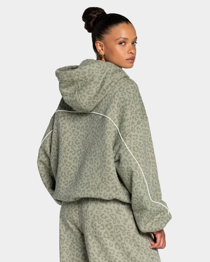 Contrastline Hooded Sweater "Leo Khaki"