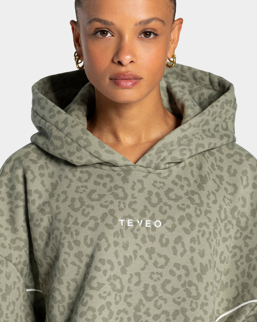 Contrastline Hooded Sweater "Leo Khaki"