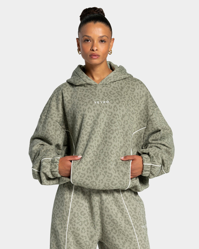Contrastline Hooded Sweater "Leo Khaki"