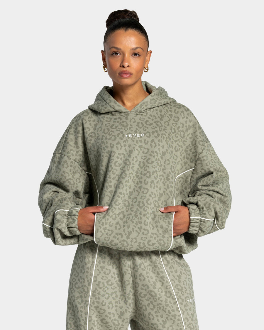 Contrastline Hooded Sweater "Leo Khaki"