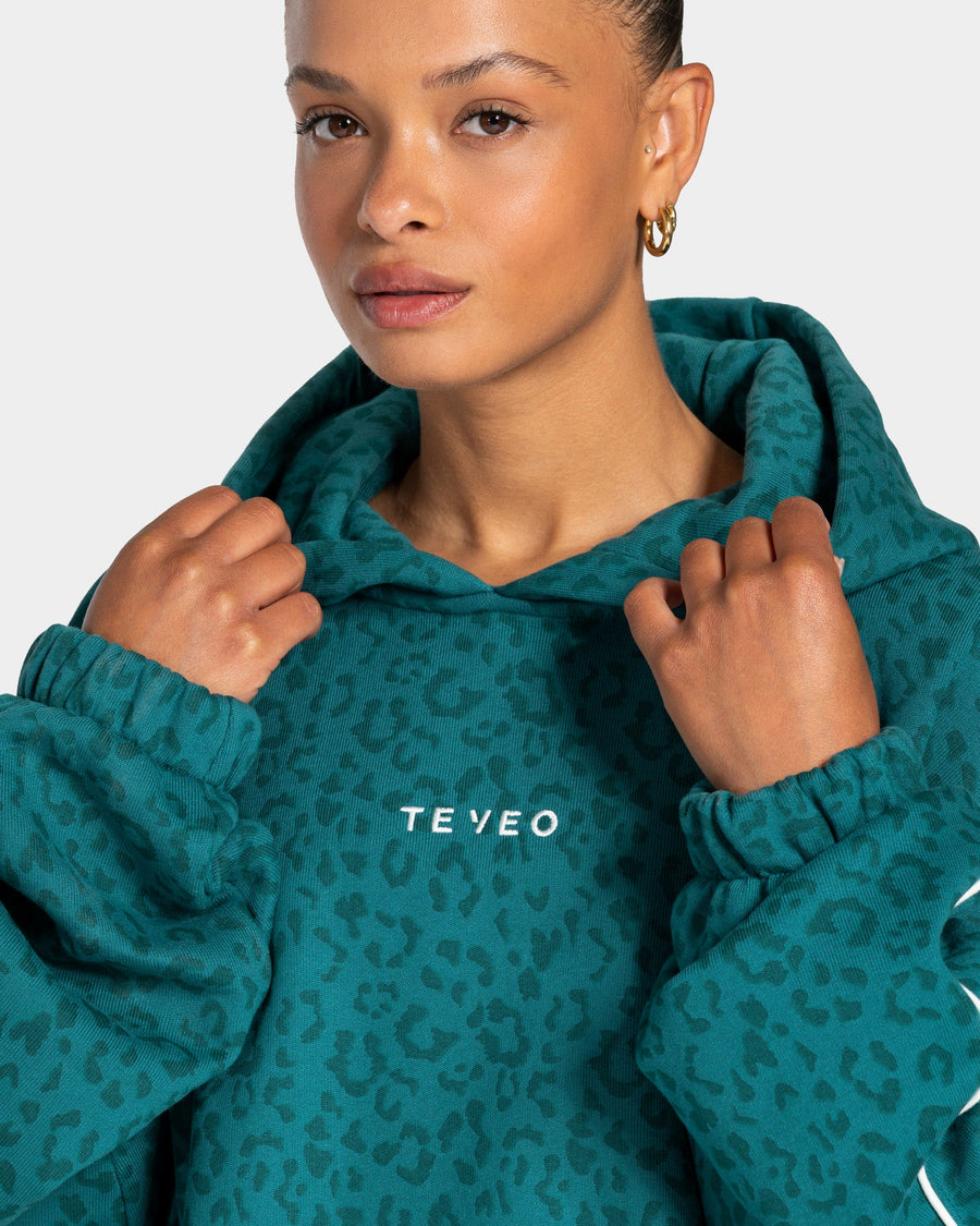 Contrastline Hooded Sweater "Leo Petrol"