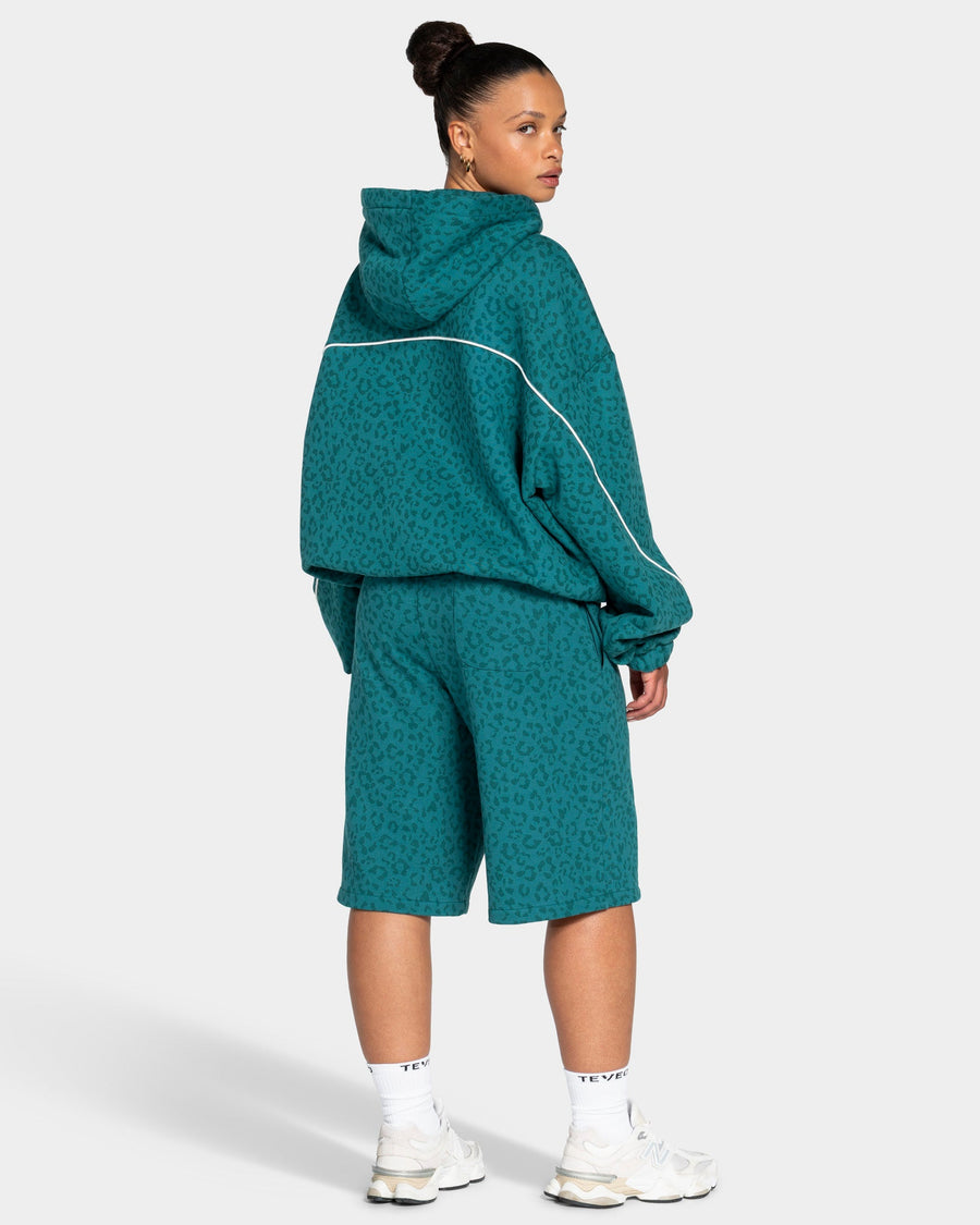 Contrastline Hooded Sweater "Leo Petrol"