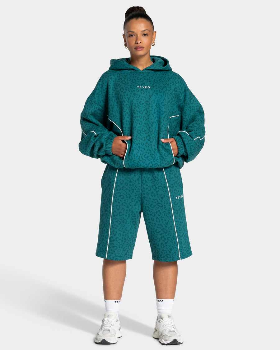 Contrastline Hooded Sweater "Leo Petrol"