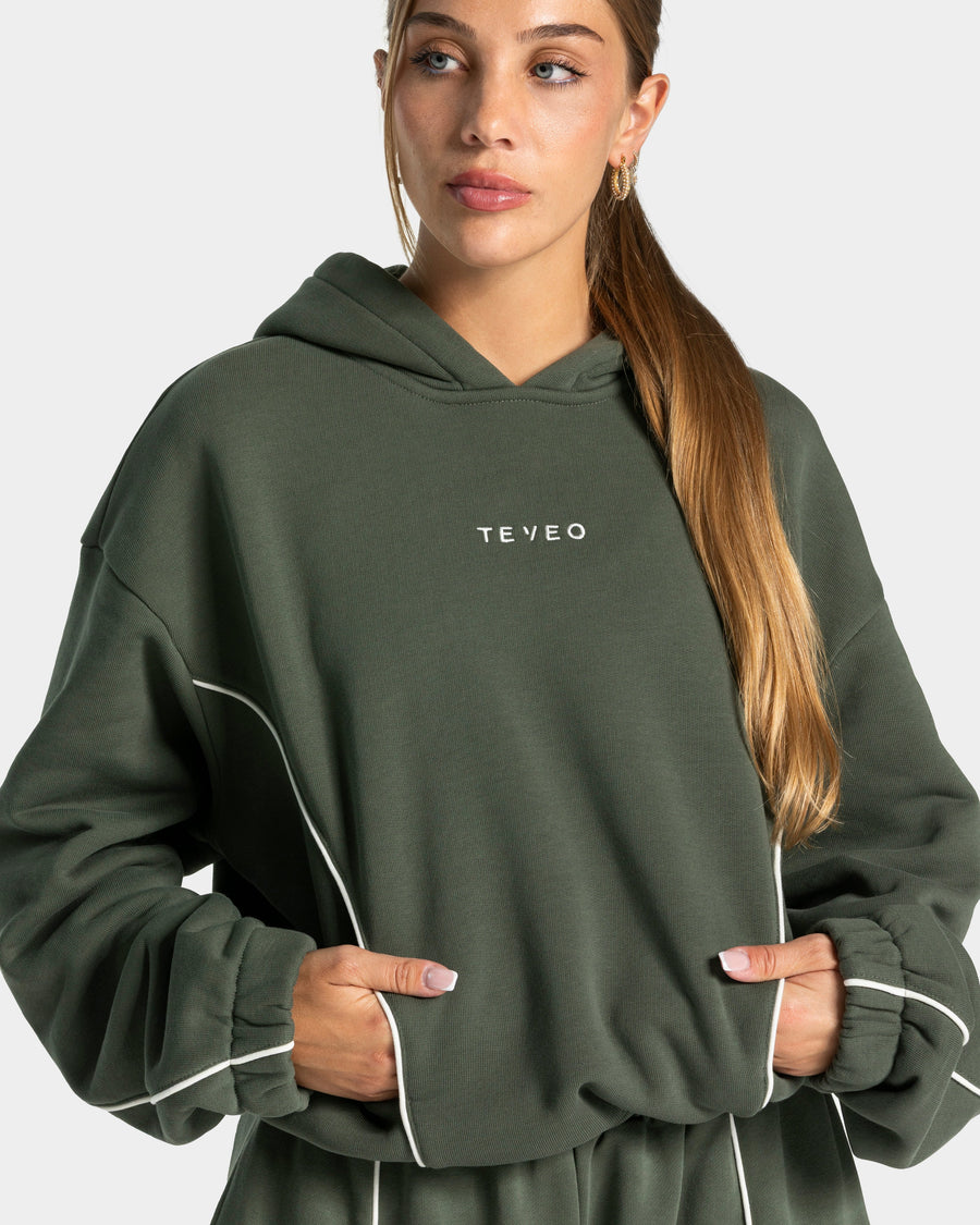 Contrastline Hooded Sweater "Khaki"